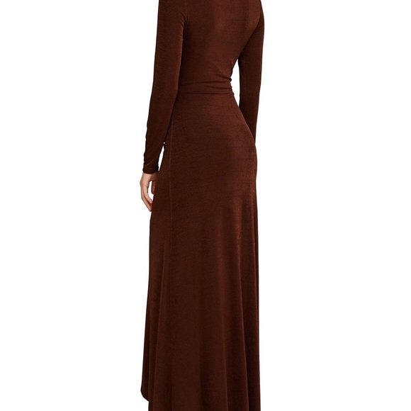 Significant Other Cut Out Brown Shiny Dress - Picture 3 of 7